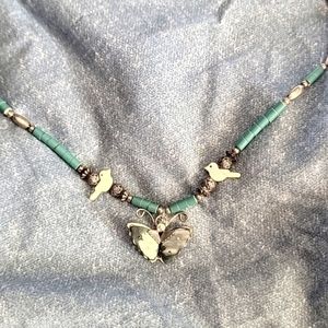 Bird and Butterfly Necklace